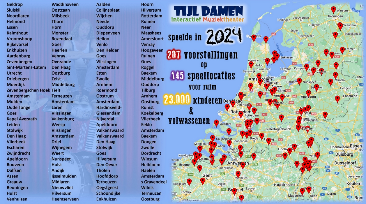 Lijst speellocaties Tijl Damen 2024